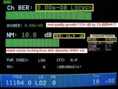 11 164 H DVB S2 MPEG 4 Huntington beach LIVE stabilne vysoka ziskova hladina okolo 11 dB pri totalne nulovej Ch BER v mode DVB S2